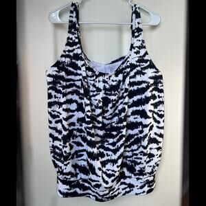 Swim Solutions Tankini Zebra Print Size 22W Plus NWT